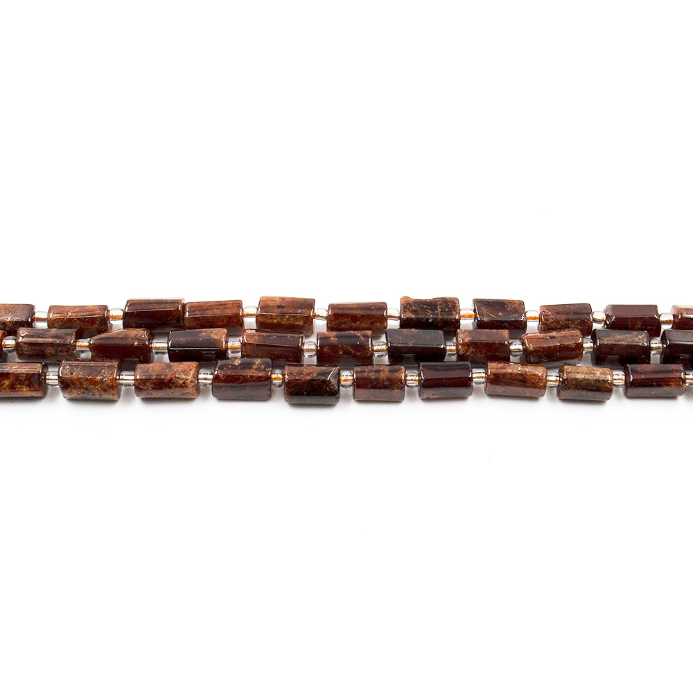 Фото товара гранат цилиндр оранжевый граненый 11*7 мм