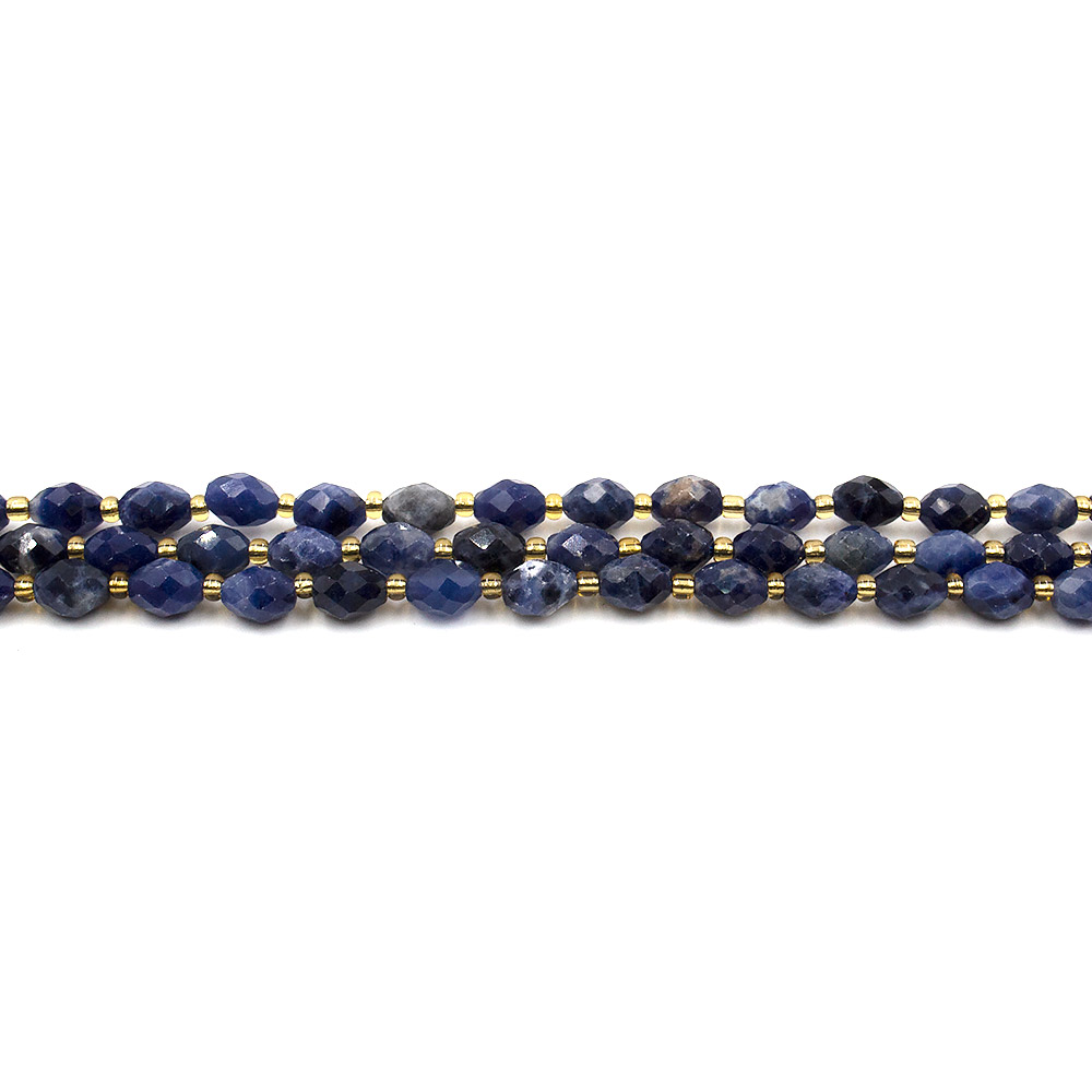 Фото товара содалит темный рис 8*6 мм грань