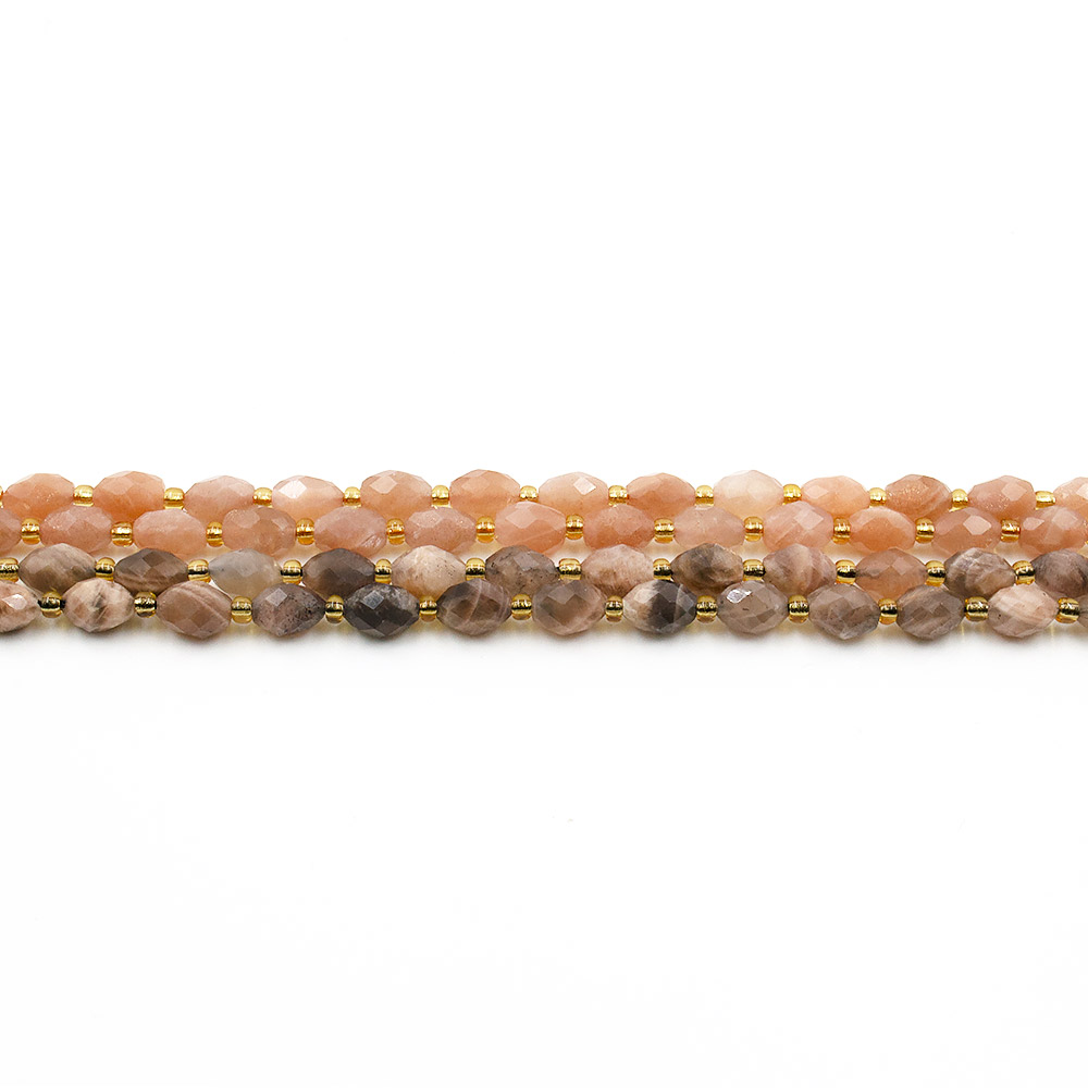 Фото товара солнечный камень рис 8*6 мм грань