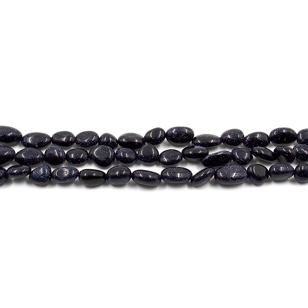 Фото товара авантюрин синтетический синий галтовка 10*8мм