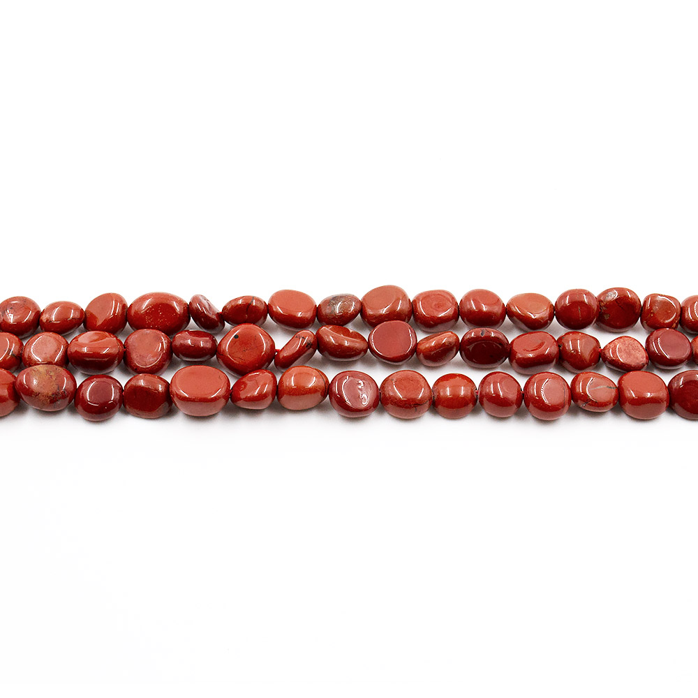 Фото товара яшма кирпичная галтовка круглая 8*10 мм