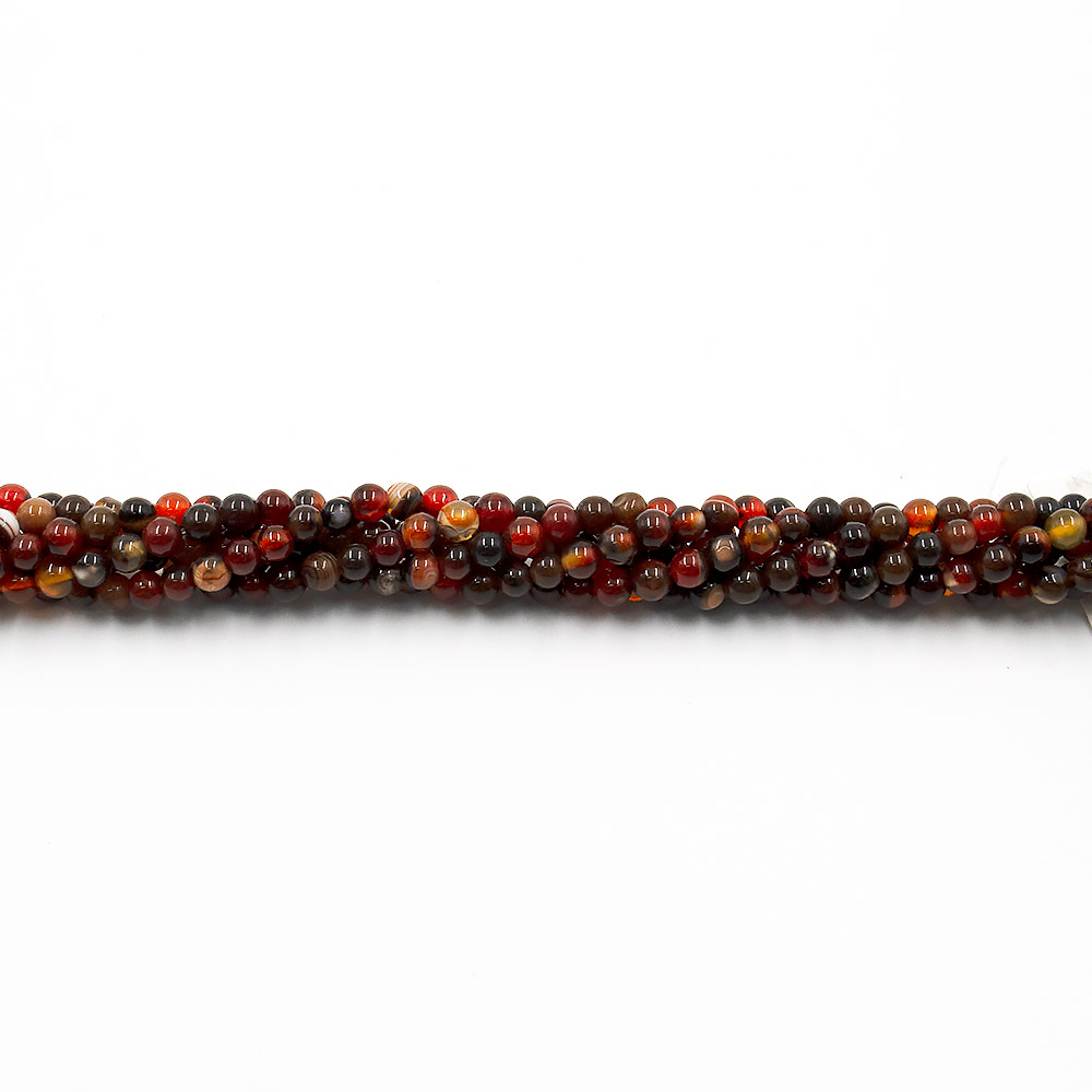 Агат шар цвет красно-коричневый  с графитом 4 мм