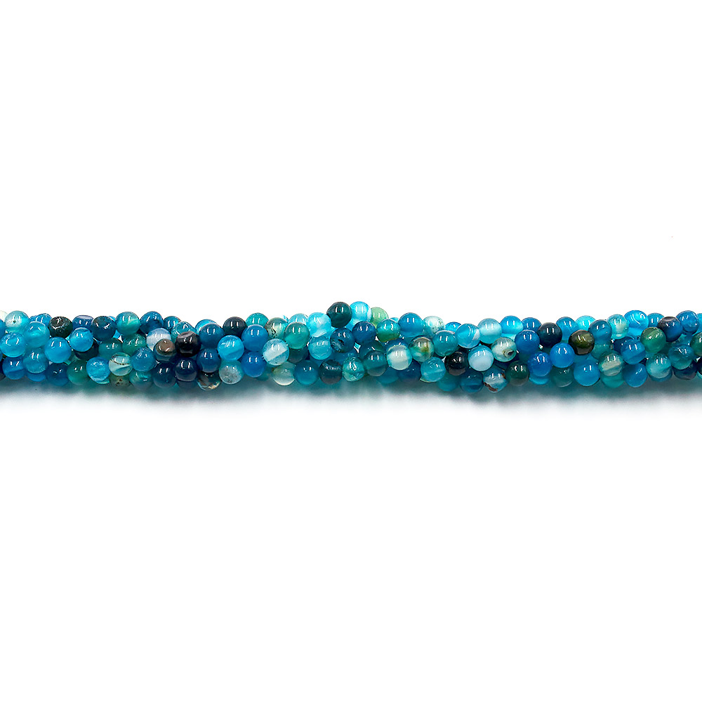 Агат шар цвет сине-зеленый темный 4 мм