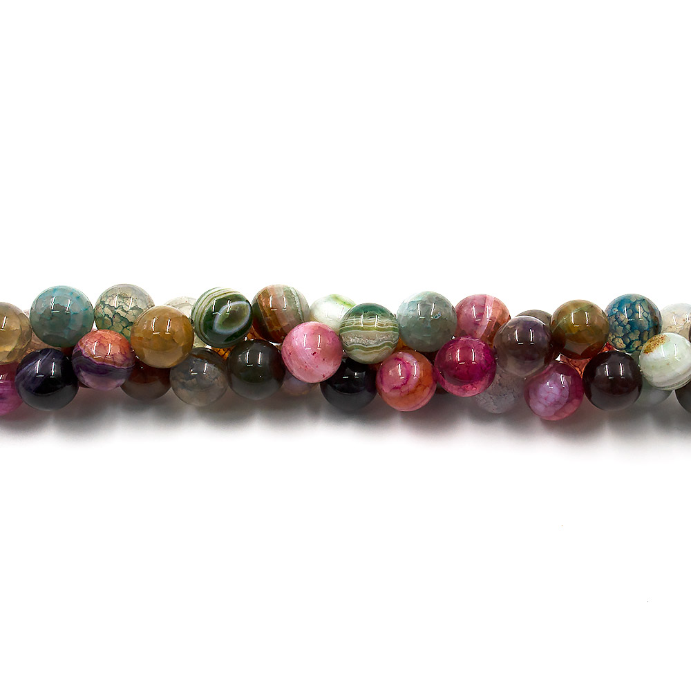 Агат кракле шар микс яркий В.С.10 мм