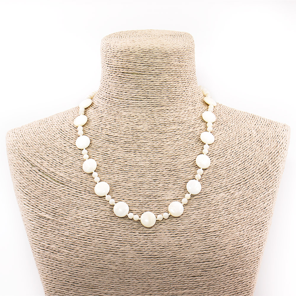 Бусы из перламутра таблетка 14 мм