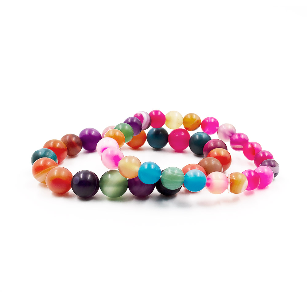 Фото товара браслет из агата микс цветов матового шар