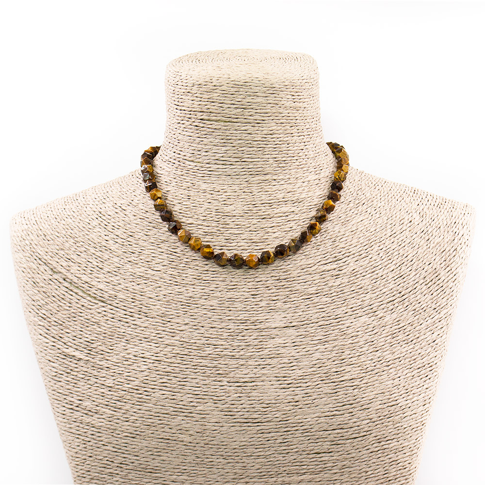 Фото товара бусы из тигрового глаза крупная грань 8 мм