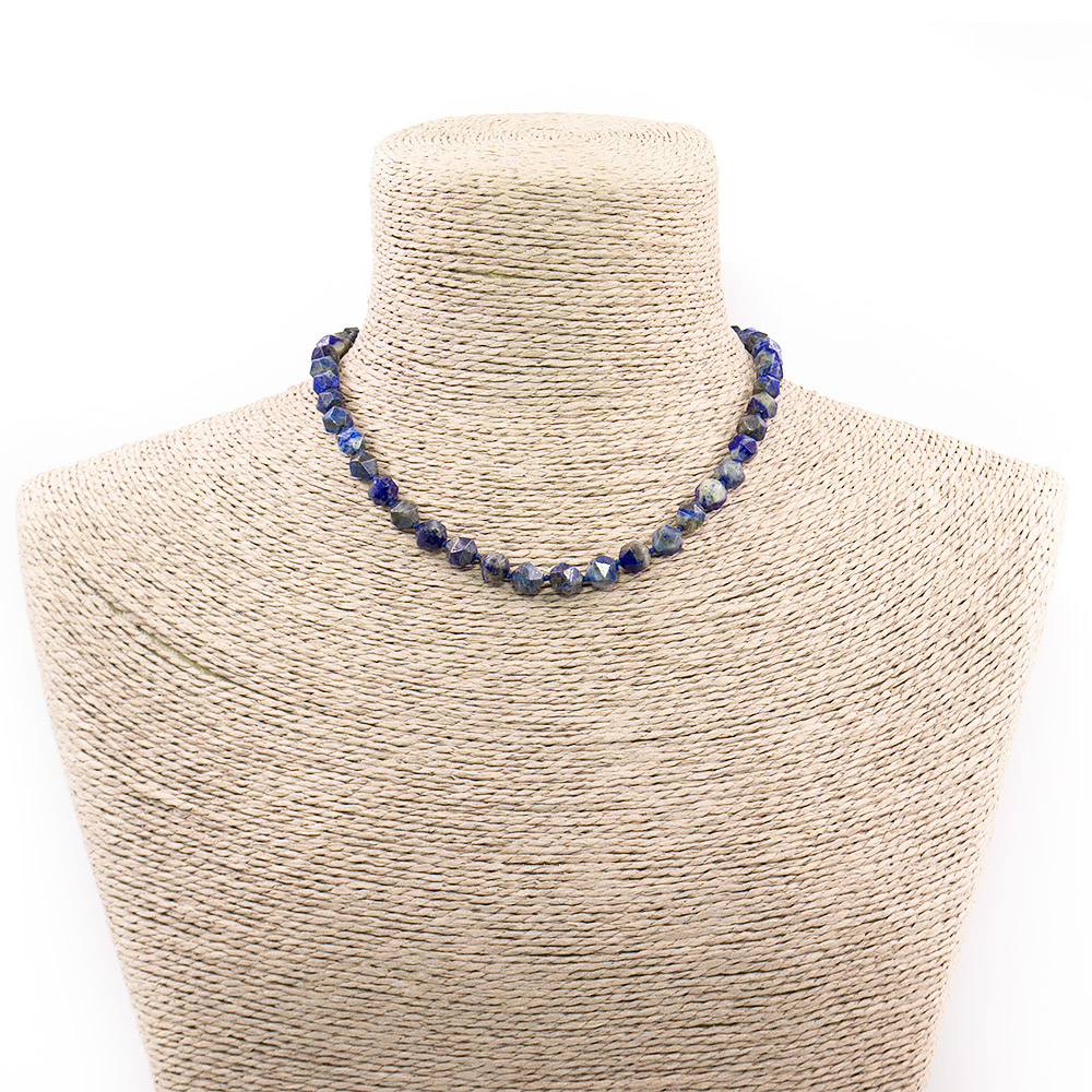 Фото товара бусы из лазурита крупная грань 8 мм