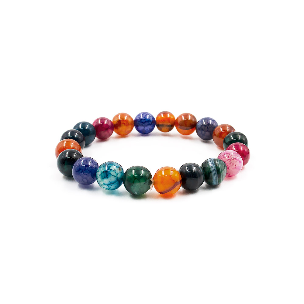 Браслет из агата кракле "Ассорти" шар