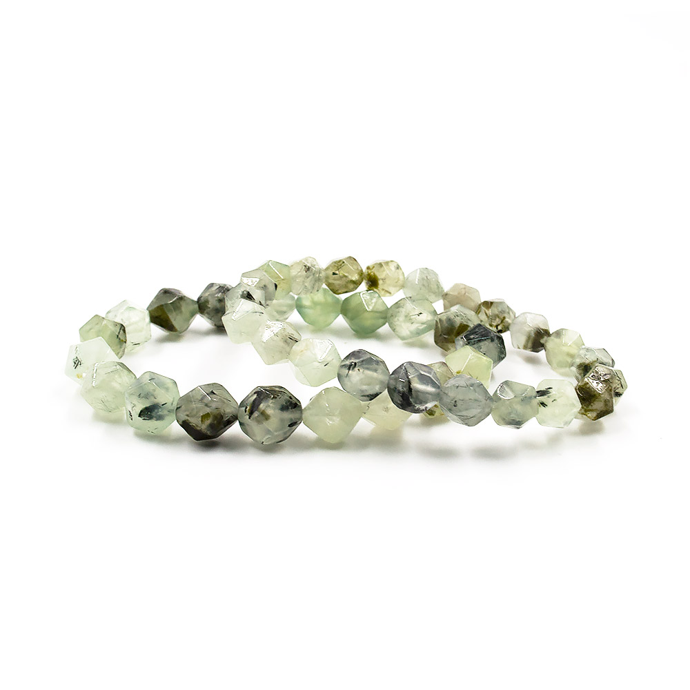 Браслет из пренита шар крупная грань