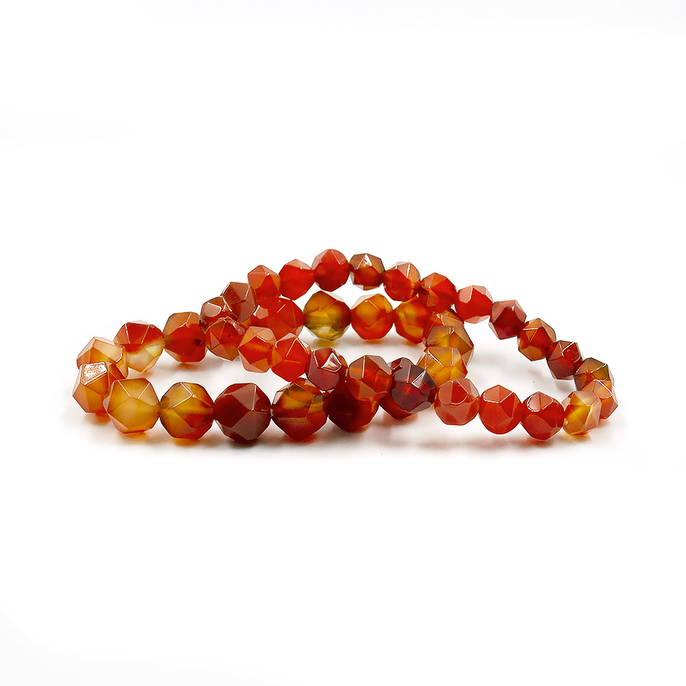 Браслет из сердолика светлого крупная грань