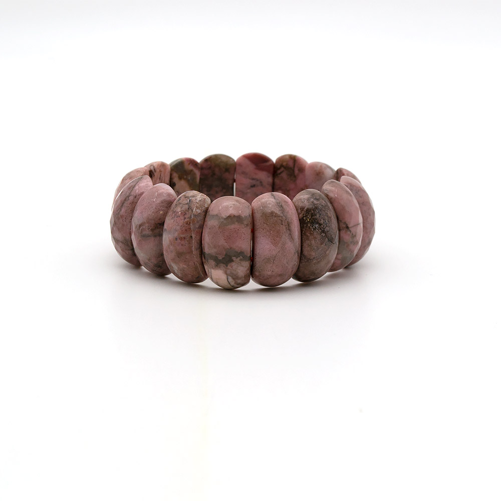Фото товара браслет из родонита розового 25*12 мм грань