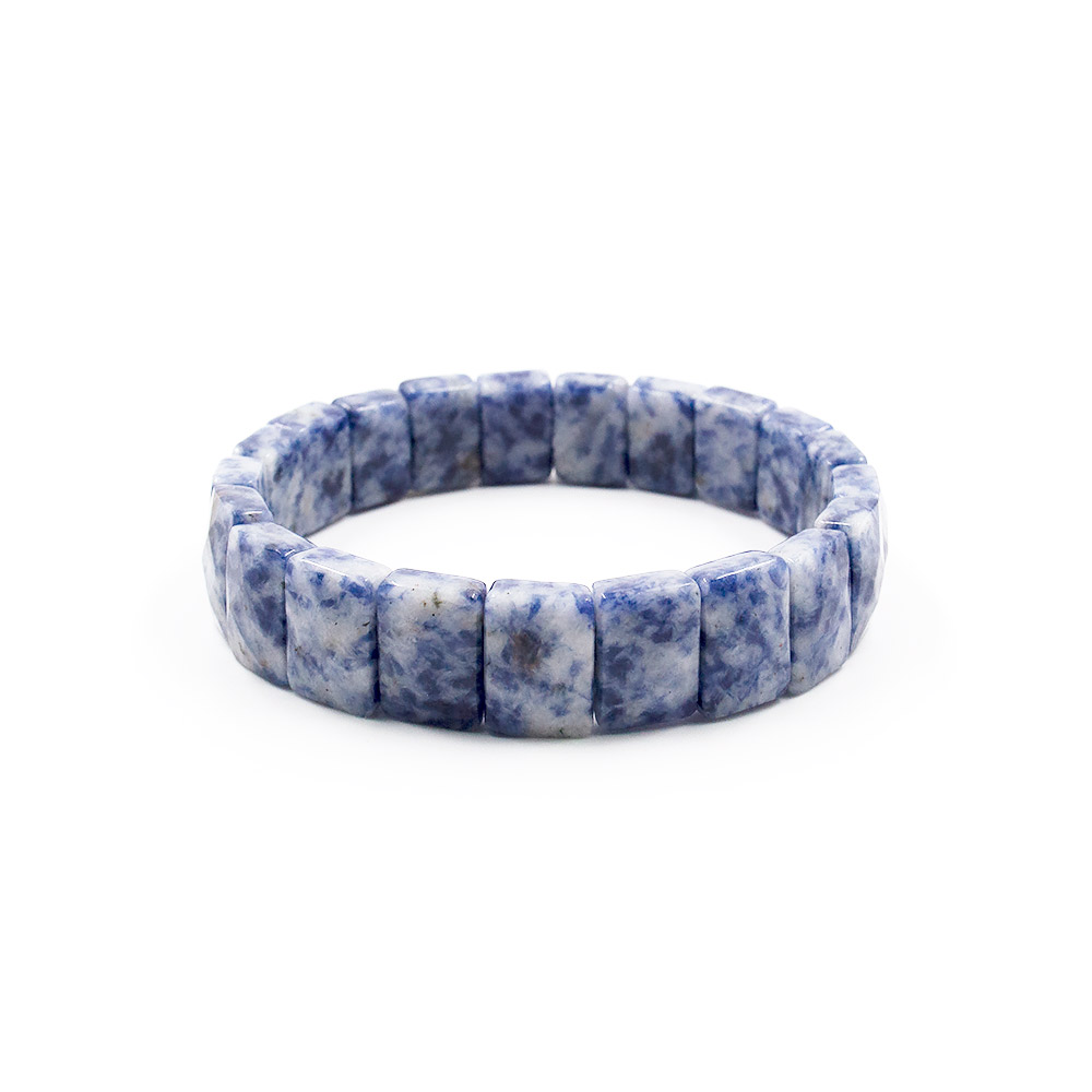 Фото товара браслет из содалита светлого сегмент прямоугольный 14*10 мм грань