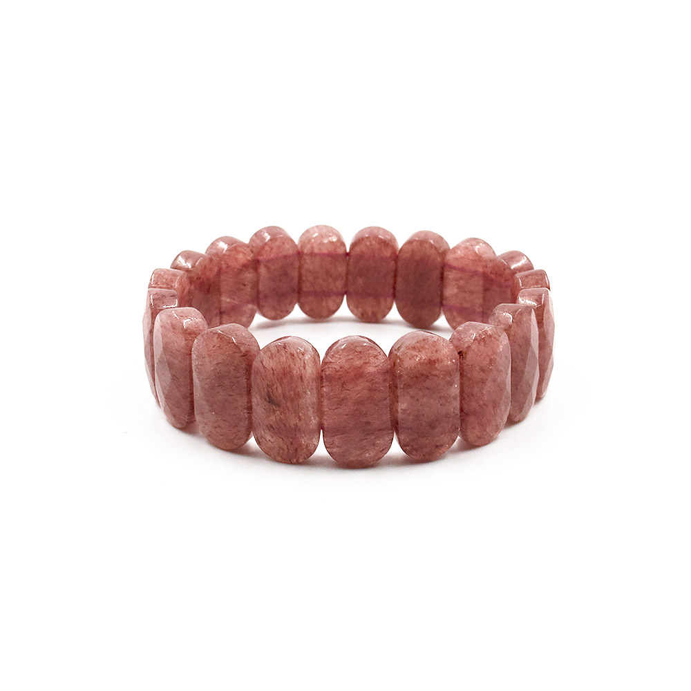Фото товара браслет из земляничного кварца темного 20*10 мм грань