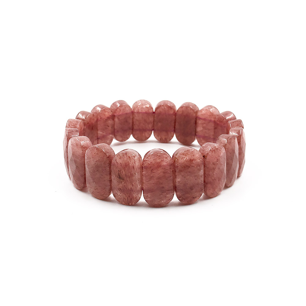 Фото товара браслет из земляничного кварца темного 20*10 мм грань
