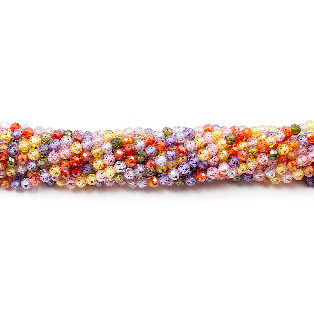 Циркон шар цвет "Ассорти" 4 мм грань