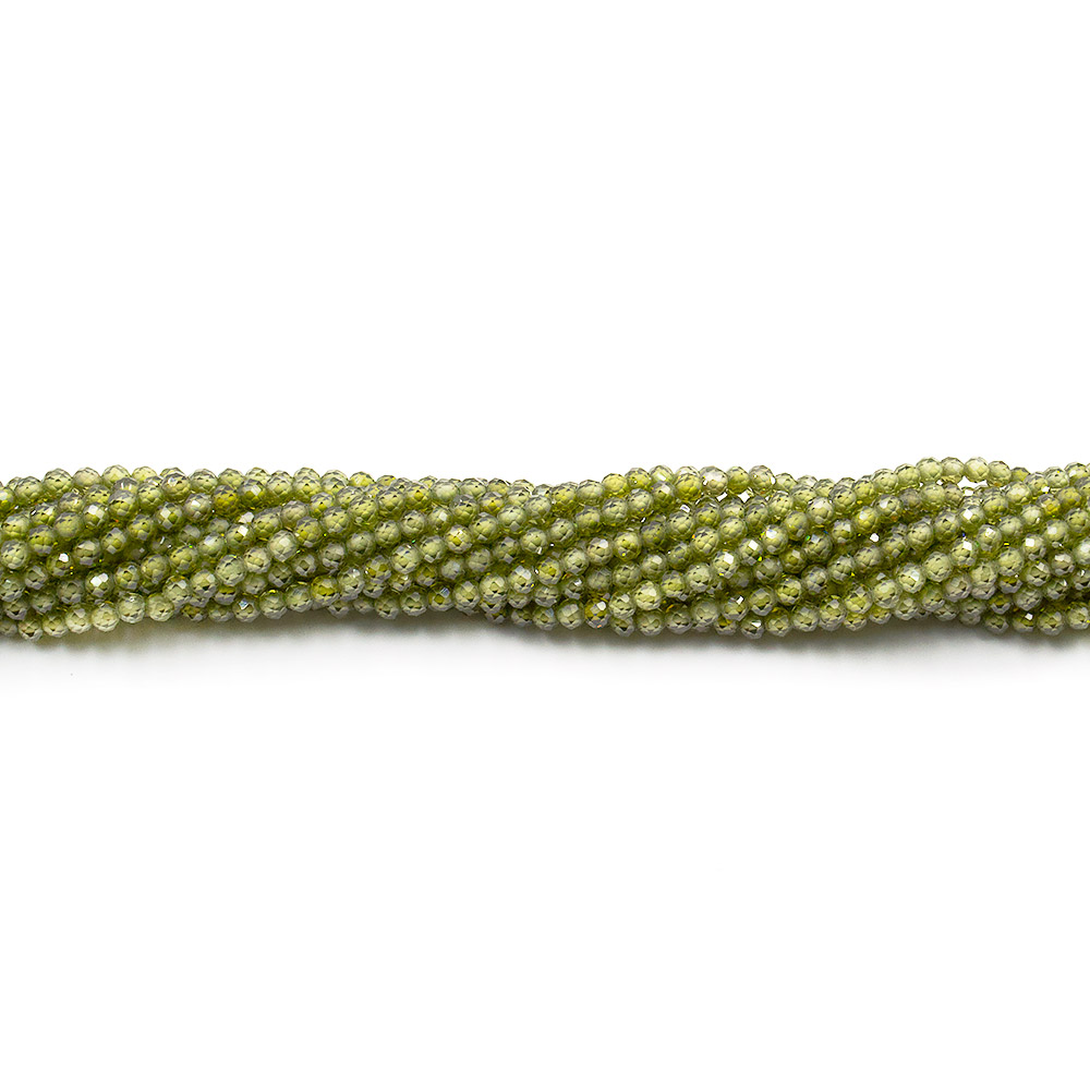 Фото товара циркон шар цвет хризолит темный грань 3 мм