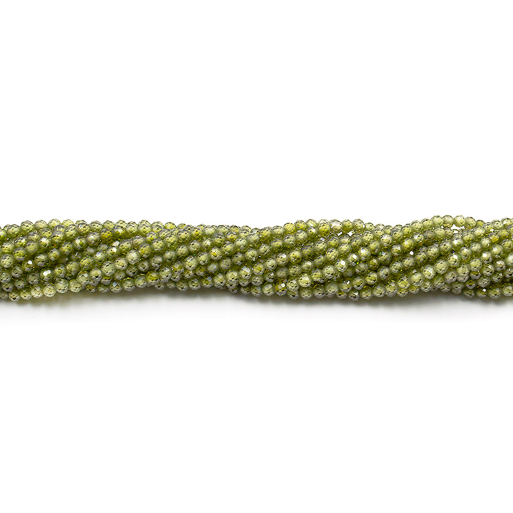 Фото товара циркон шар цвет хризолит темный грань 3 мм