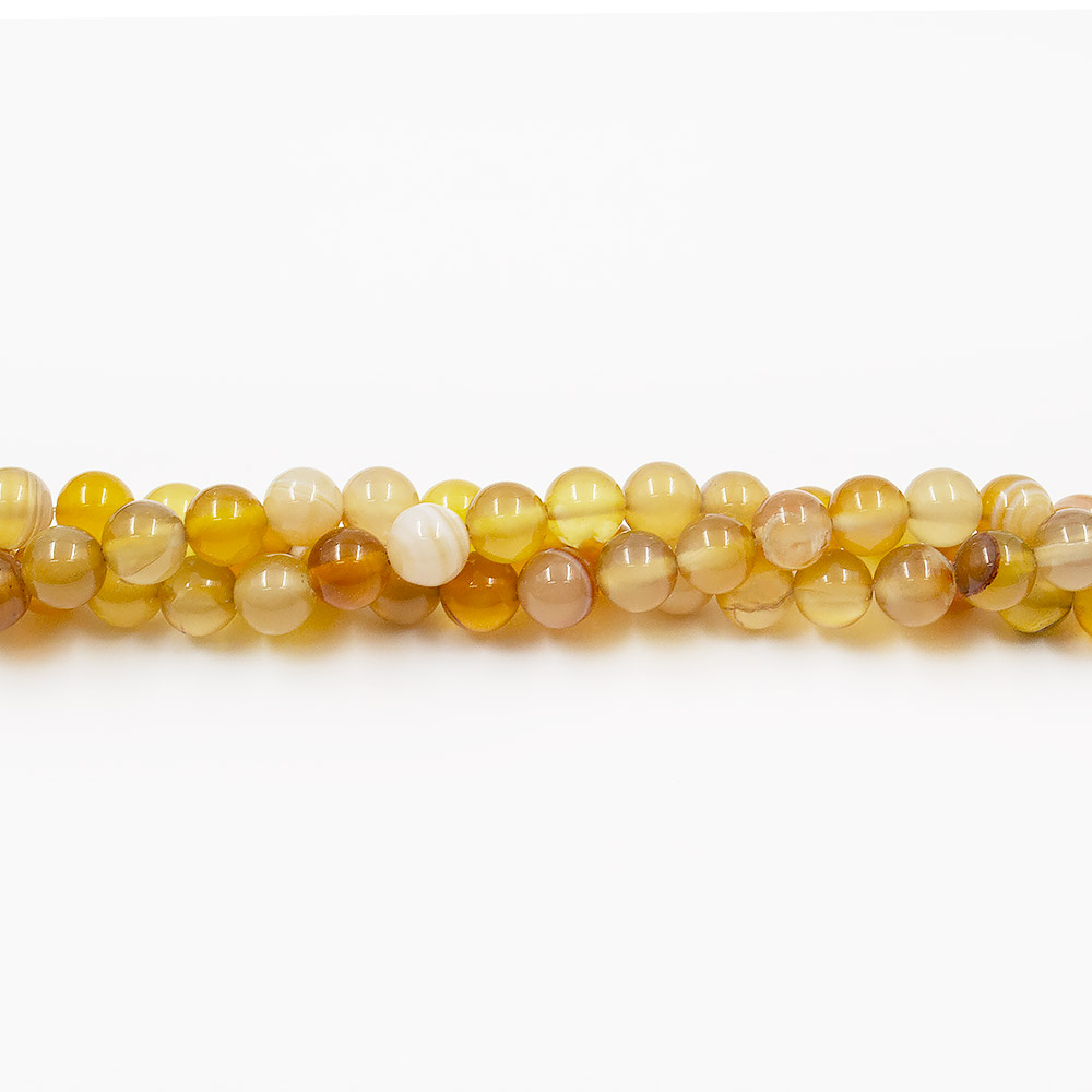 Агат шар цвет горчично-белый 8 мм