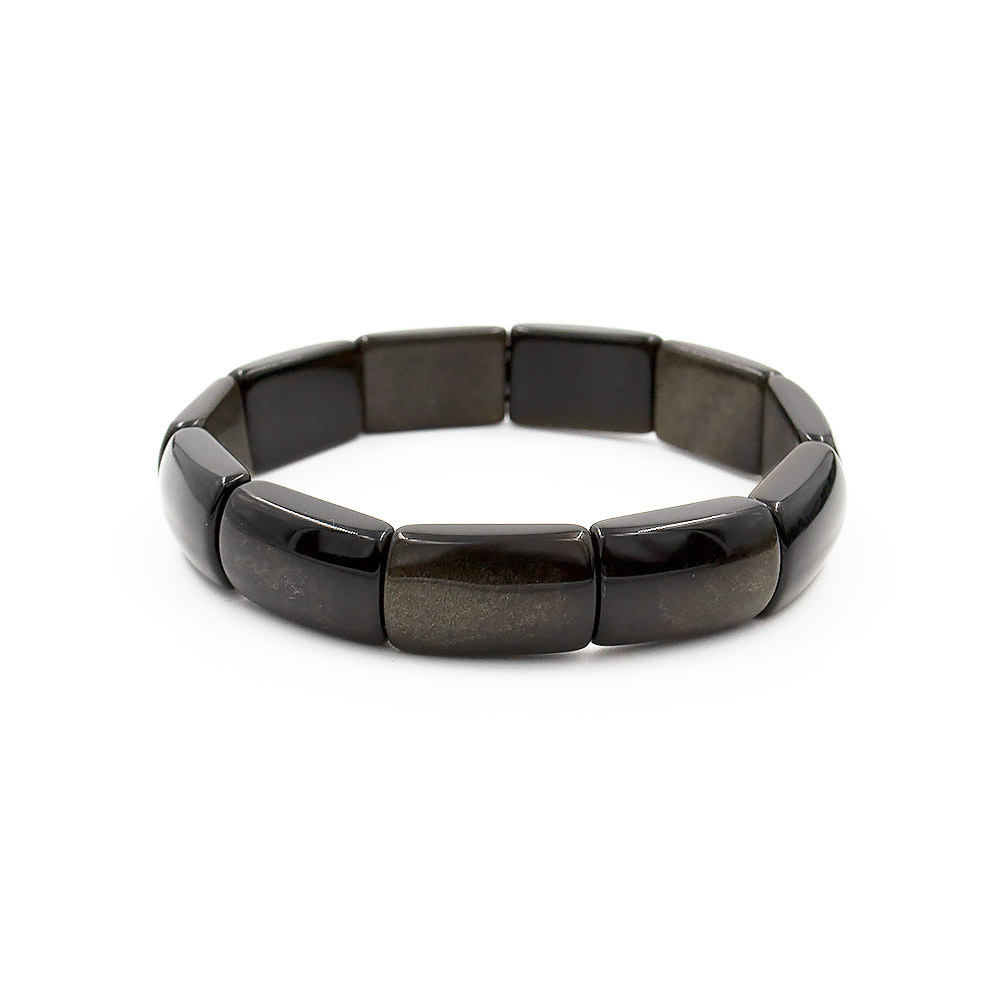 Браслет из обсидиана золотистого сегмент 19*12 мм