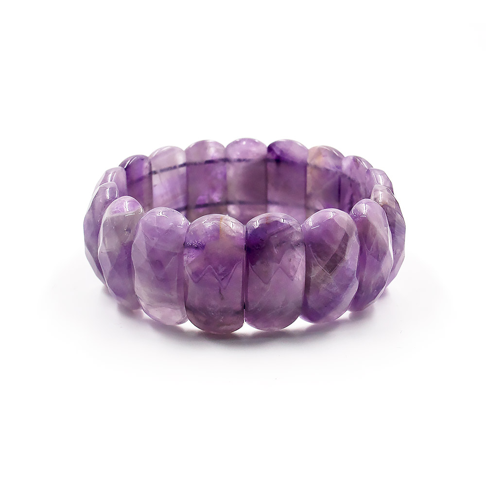 Браслет из аметиста светлого 25*12,5 мм грань