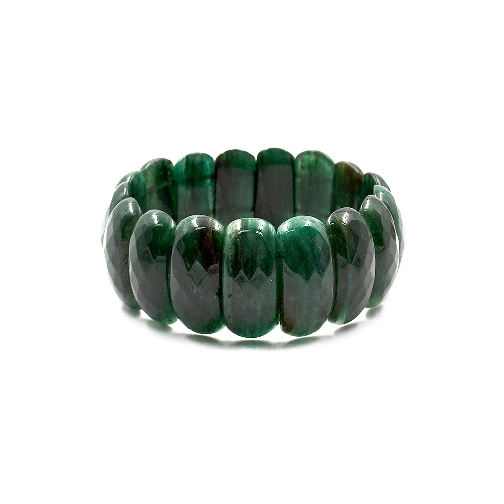 Фото товара браслет из авантюрина индийского зеленого сегмент 25*13 мм грань