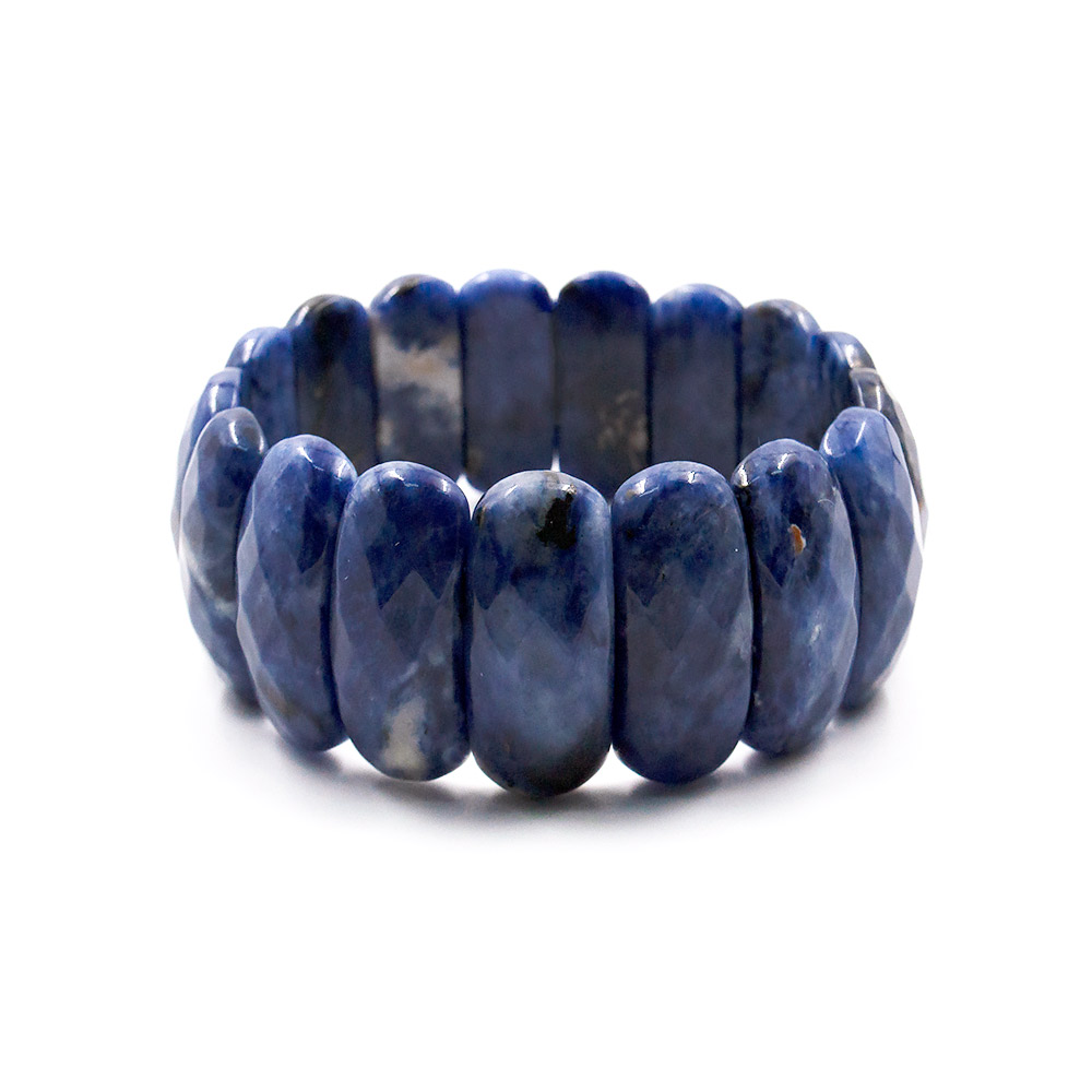 Фото товара браслет из содалита темного 25*12 мм грань