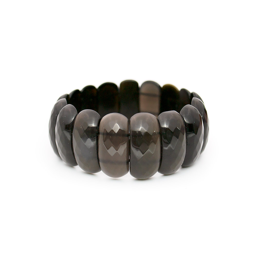 Фото товара браслет из обсидиана радужного сегмент овальный 25*12 мм грань