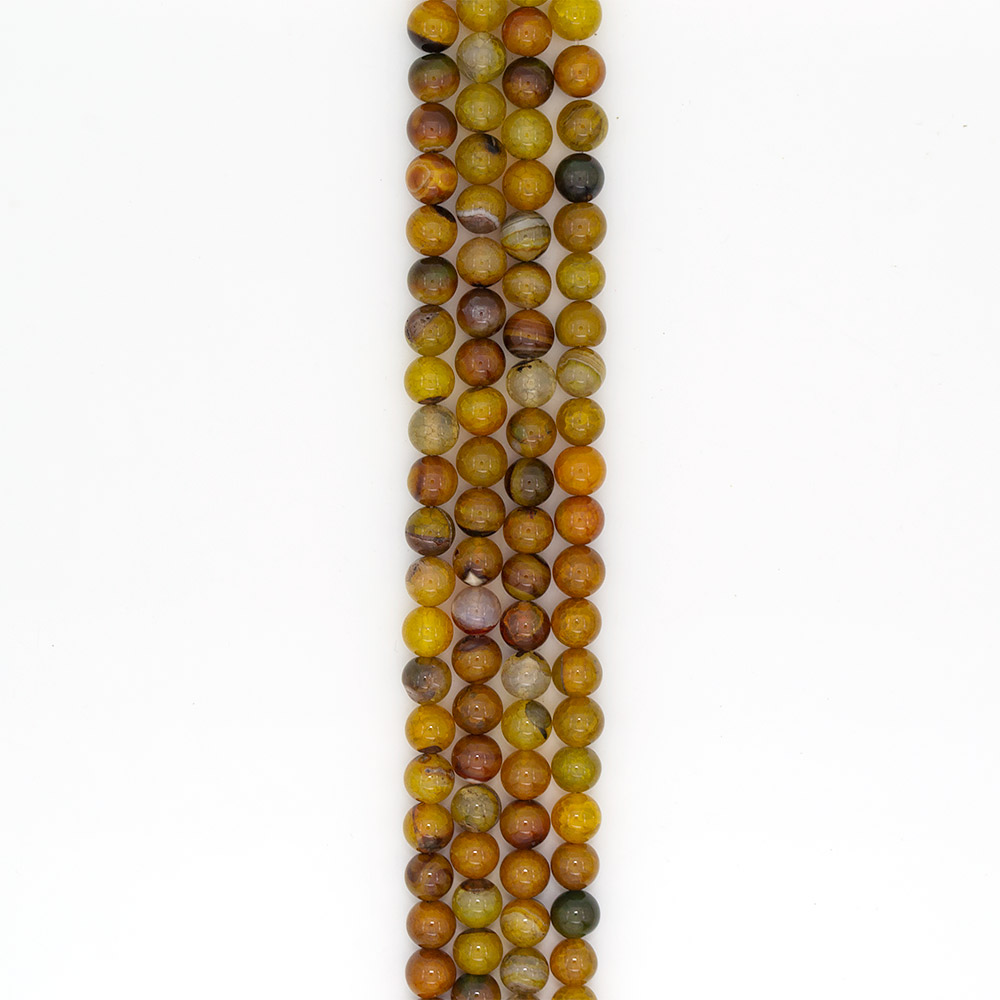 Фото товара агат кракле шар цвет желтый 12 мм