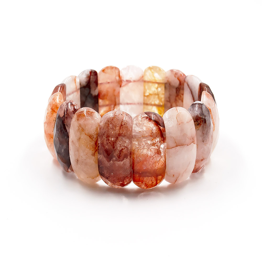 Браслет из кварца огненого сегмент 25*13 мм грань