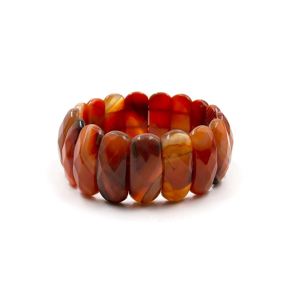 Фото товара браслет из агата цвет светлый сердолик 25*12 мм грань