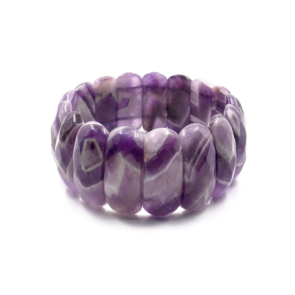 Фото товара браслет из аметиста шевронного сегмент 25*12,5 мм грань