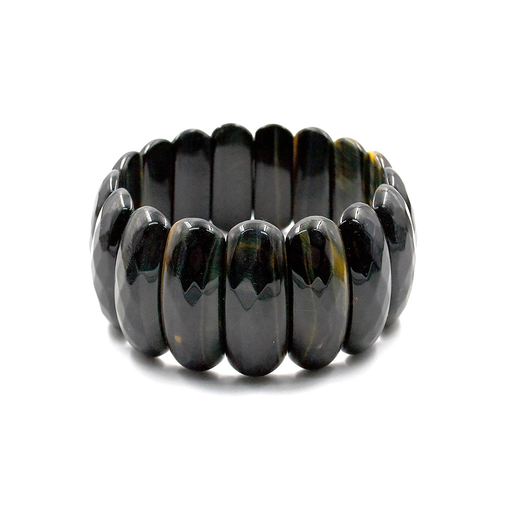 Фото товара браслет из соколиного и тигрового глаза сегмент 25*12 мм грань в.с.