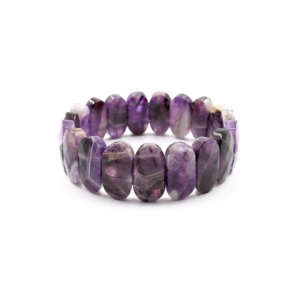 Браслет из аметиста шевронного сегмент 20*11 мм грань В.С.