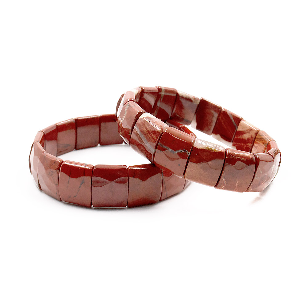 Фото товара браслет из яшмы кирпичной сегмент 15*12 мм грань