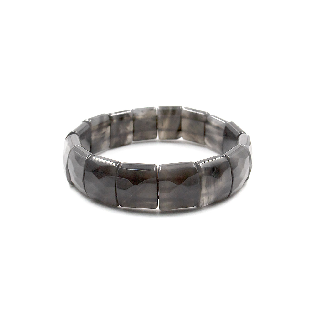 Фото товара браслет из кварца дымчатого темного сегмент 15*12 мм грань