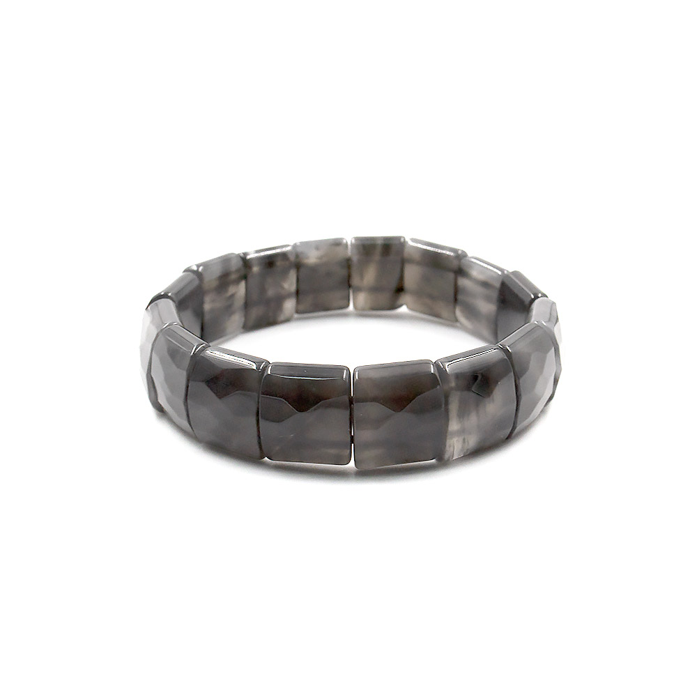 Браслет из кварца дымчатого темного сегмент 15*12 мм грань