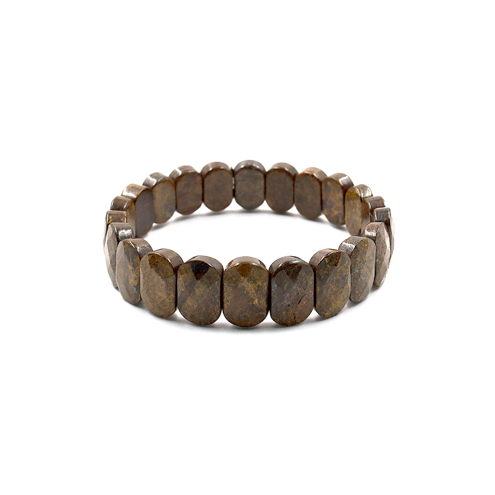 Фото товара браслет из бронзита сегмент овальный 14*9,5 мм грань