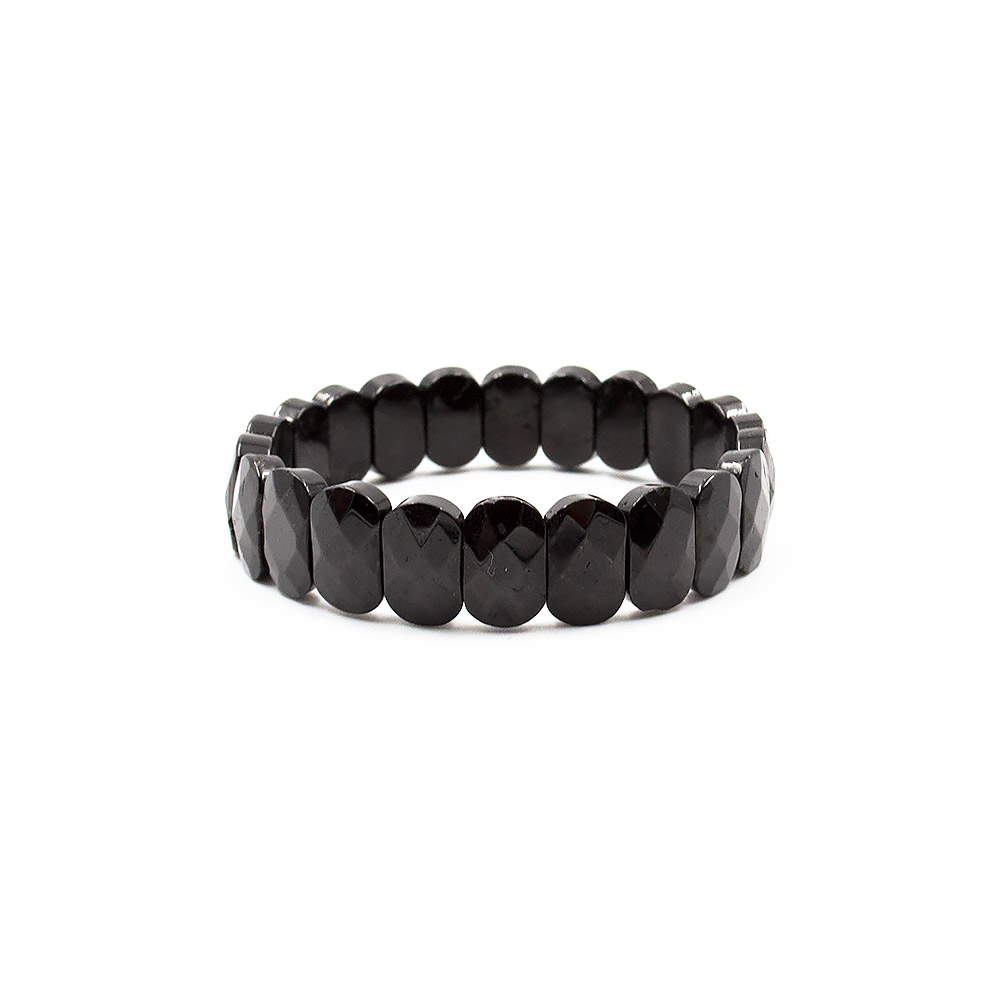 Браслет из турмалина черного сегмент овальный 14*9мм грань