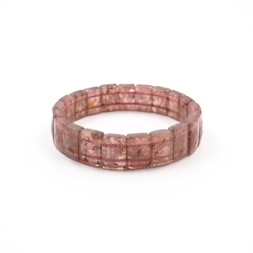 Фото товара браслет из земляничного кварца сегмент прямоугольный 13*9 мм