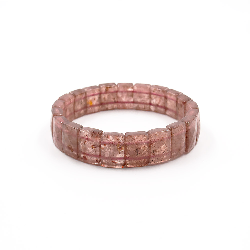 Фото товара браслет из земляничного кварца сегмент прямоугольный 13*9 мм