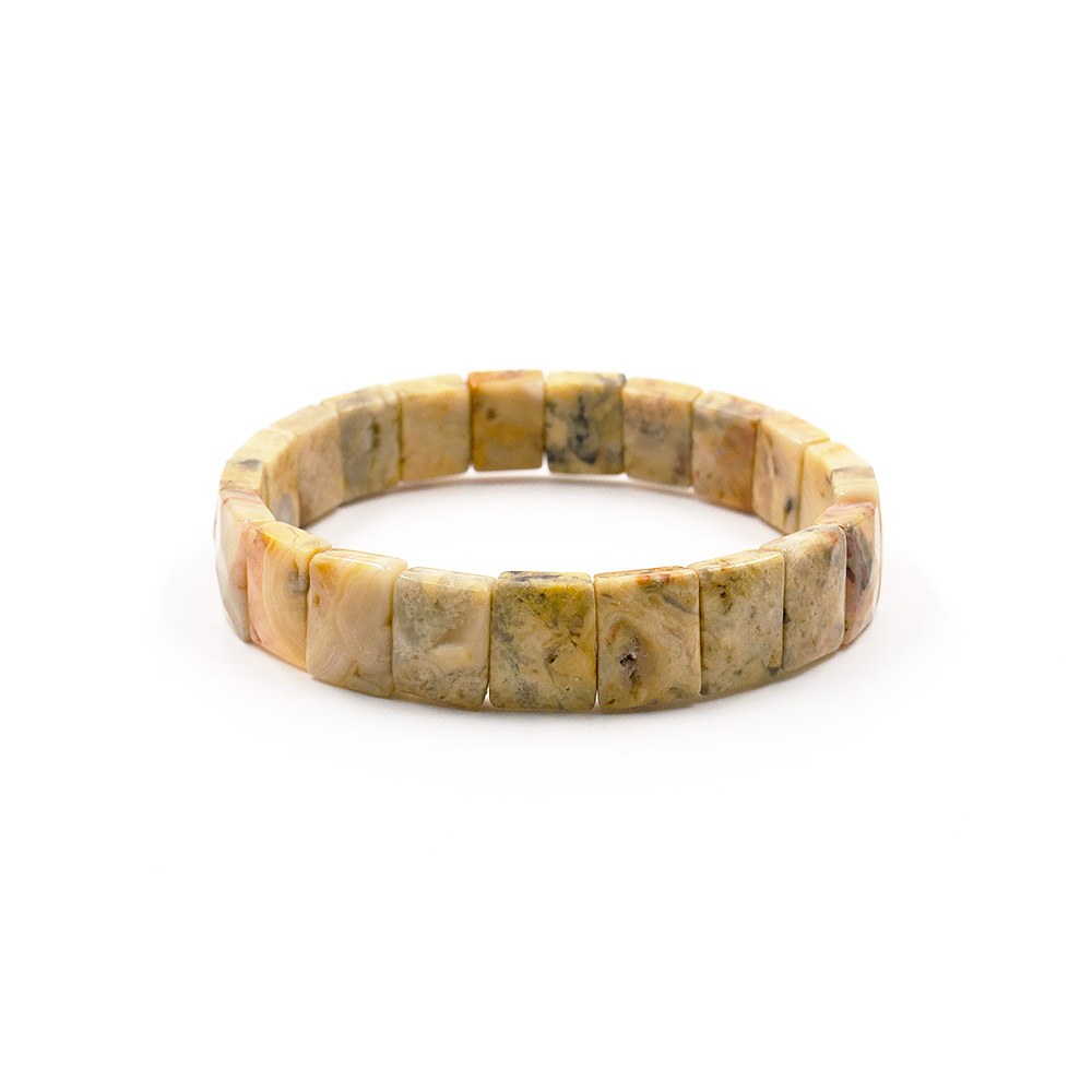 Фото товара браслет из яшмы желтой сегмент прямоугольный 12*9 мм грань