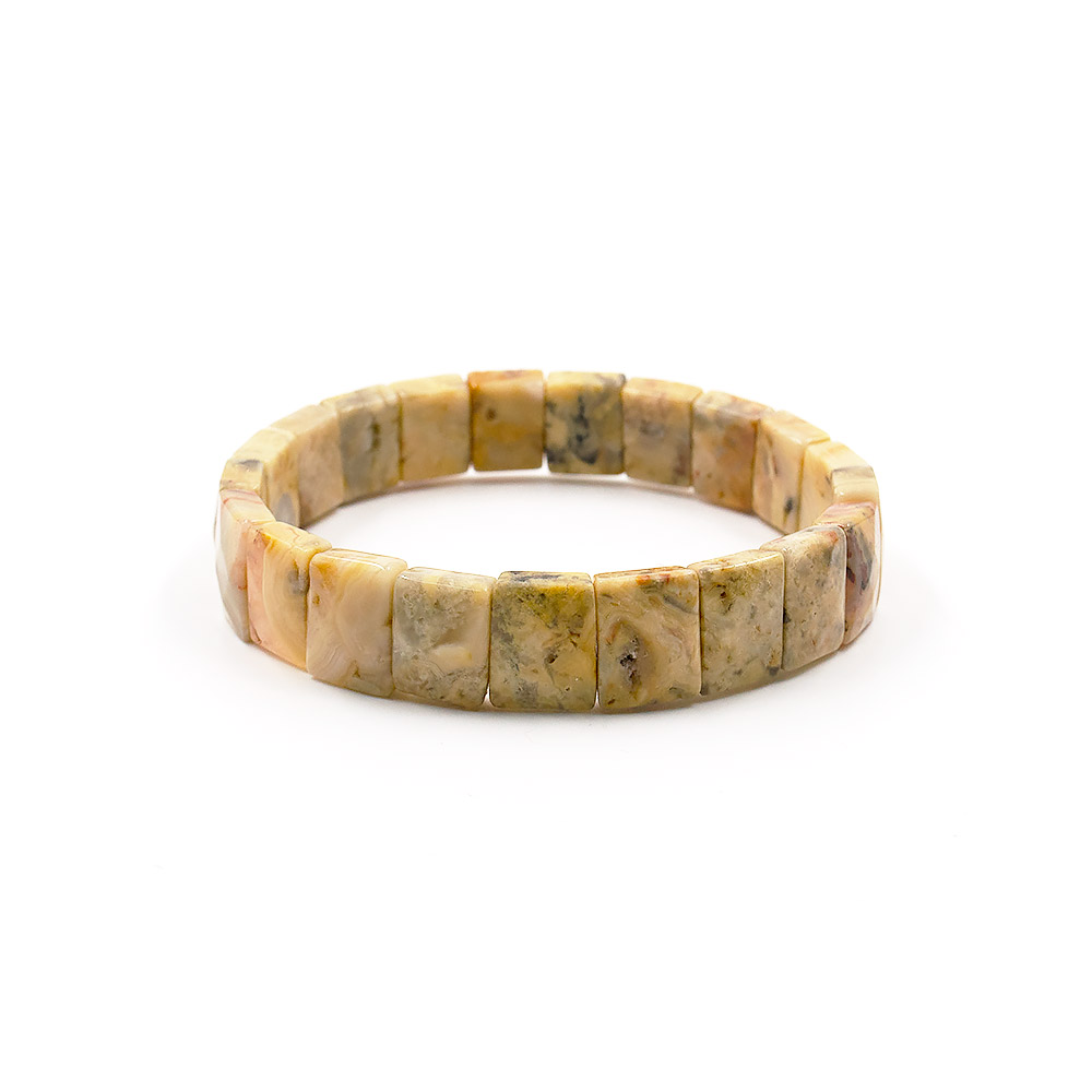 Браслет из яшмы желтой сегмент прямоугольный 12*9 мм грань
