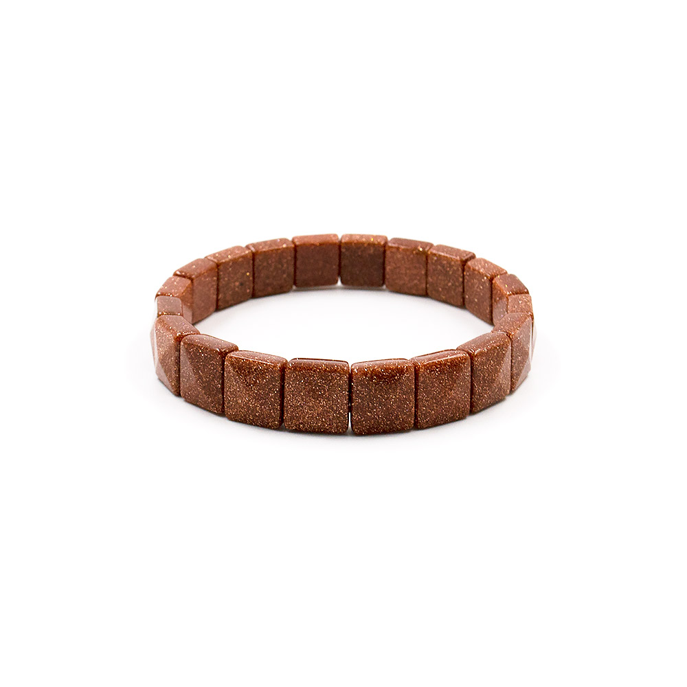 Фото товара браслет из авантюрина синтетического коричневого 10*10 мм грань