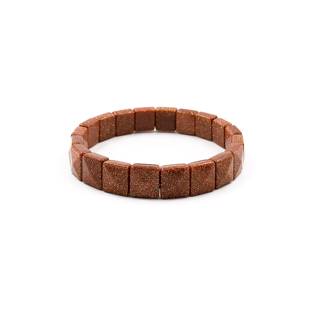 Браслет из авантюрина синтетического коричневого 10*10 мм грань