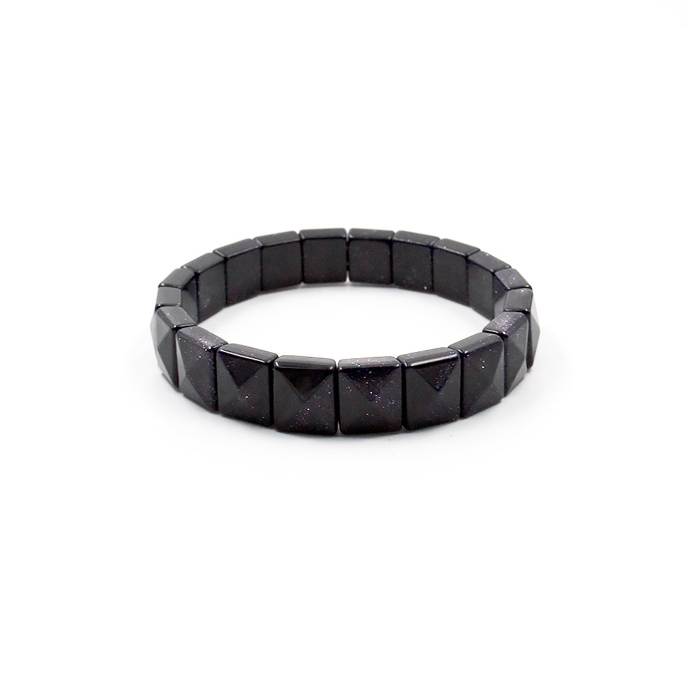 Фото товара браслет из авантюрина синтетического синего 10*10 мм грань