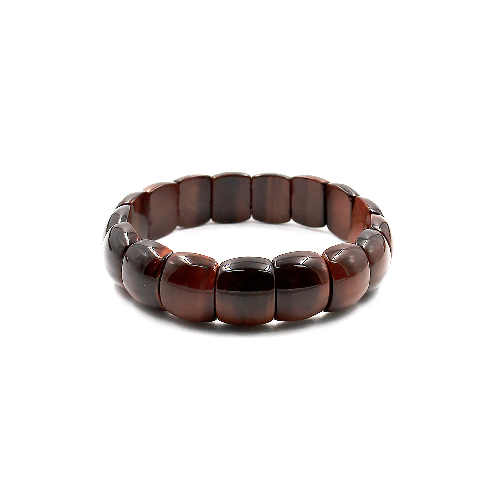 Браслет из бычьего глаза сегмент закругленый 14*12 мм грань