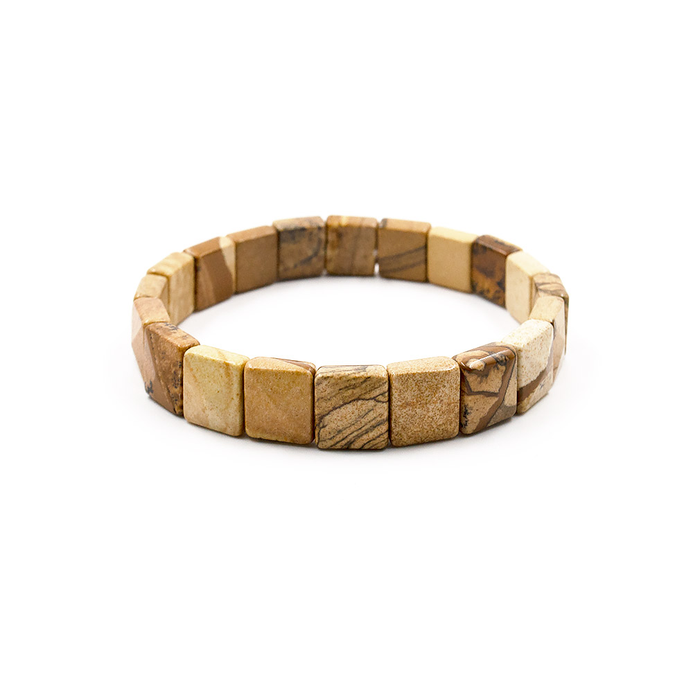 Фото товара браслет из яшмы песчаной квадрат 10*10 мм грань