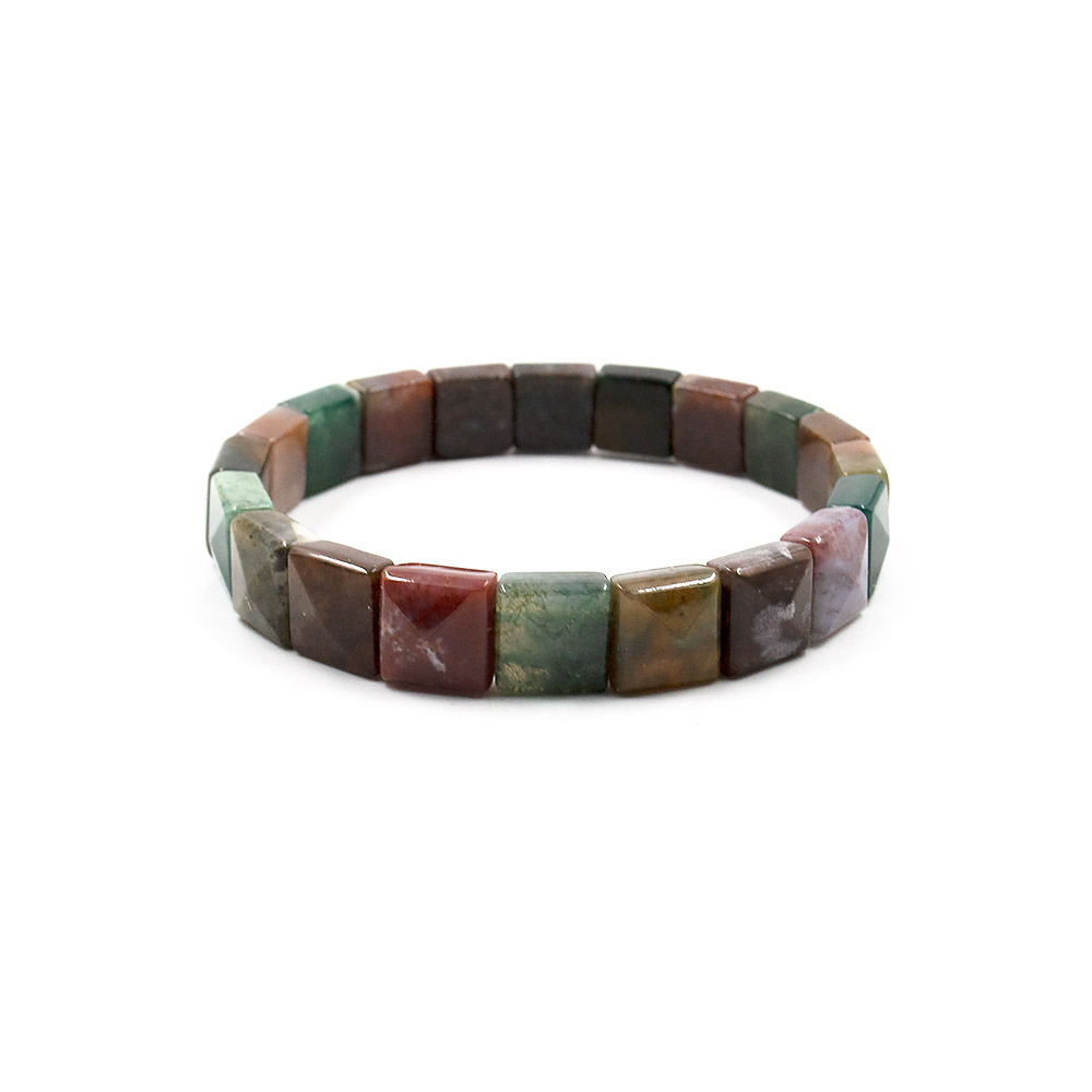 Фото товара браслет микс яшма,агат,халцедон квадрат 10*10 мм грань