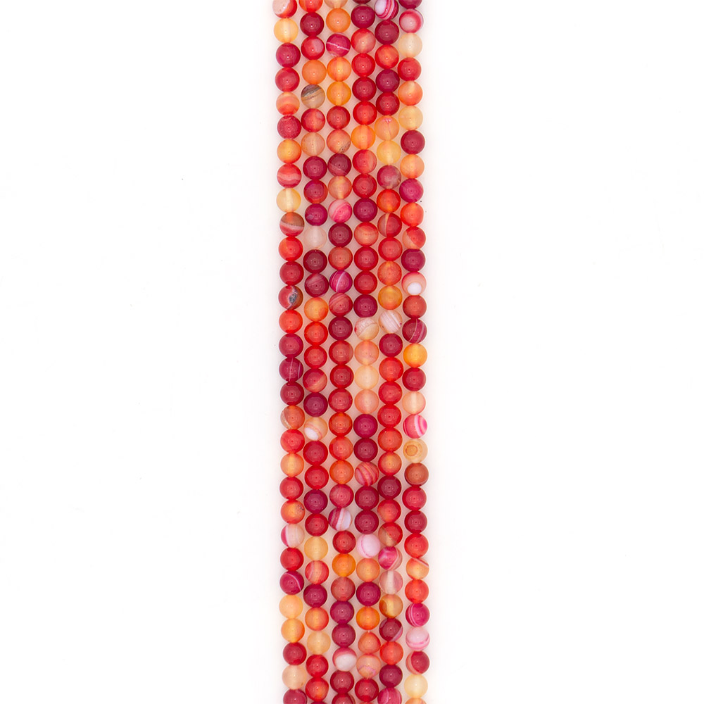 Фото товара агат шар цвет красно-розовый 4 мм